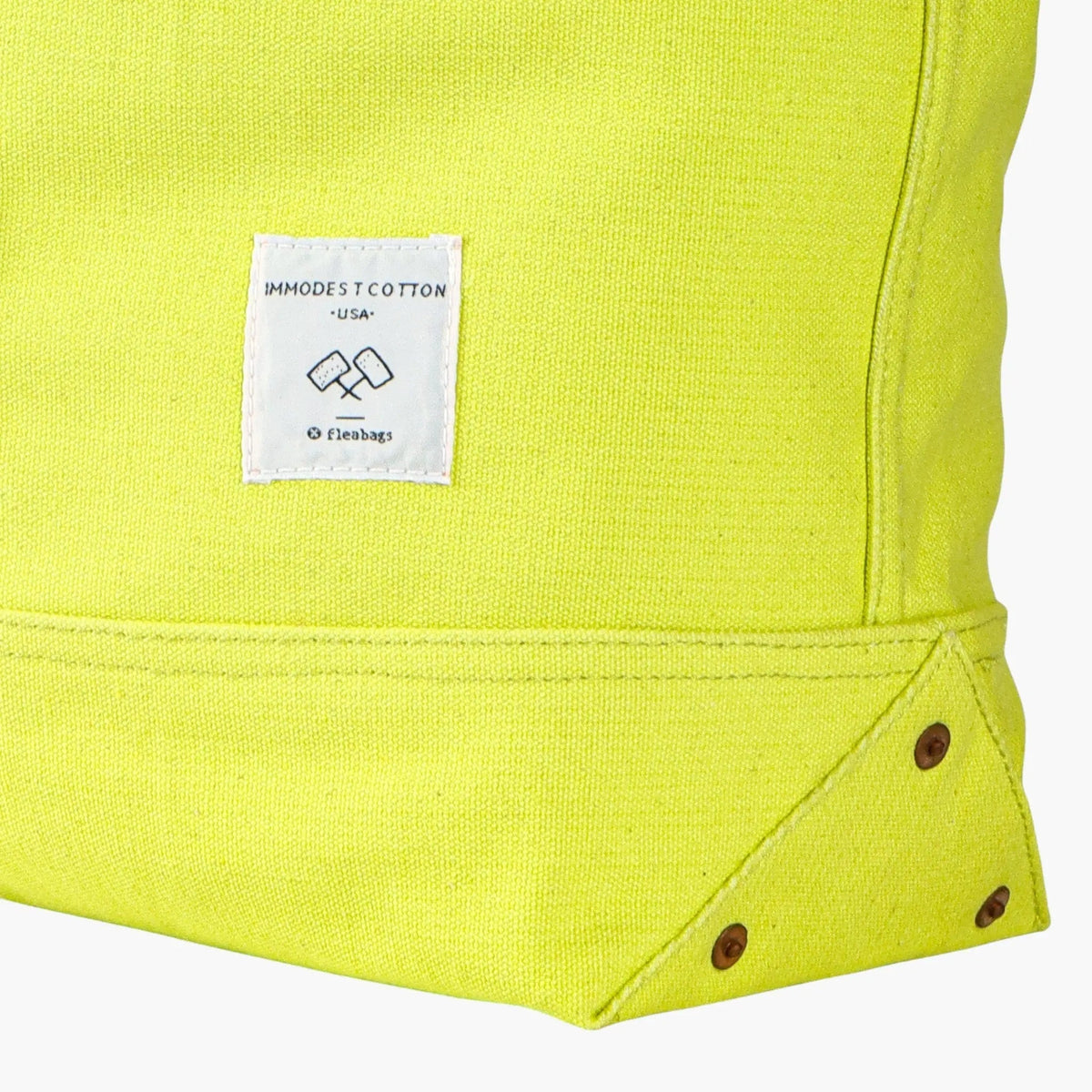 Large East West Tote | Lime - grown&sewn