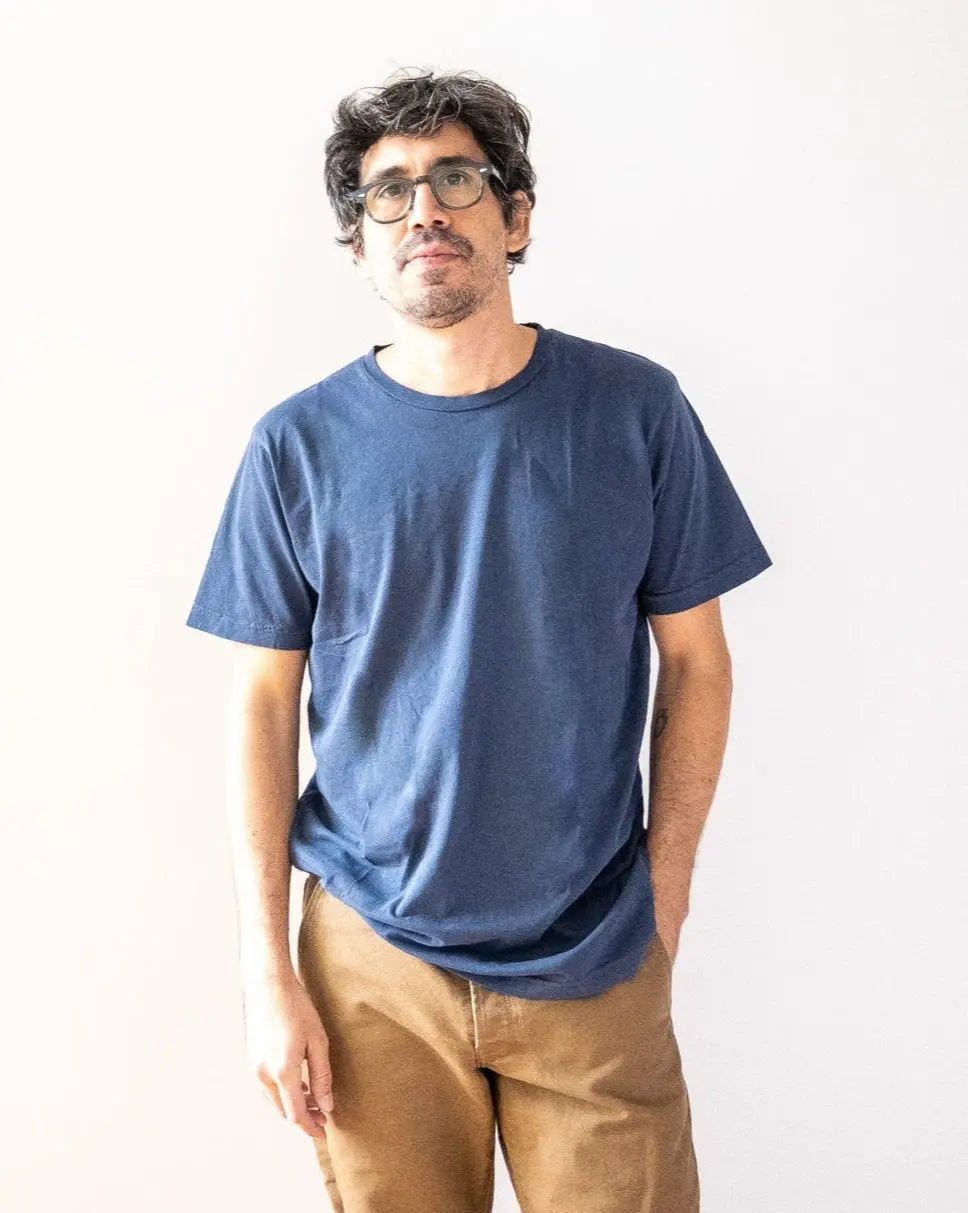 Ringspun Jersey Short Sleeve Tee - Blue - grown&sewn