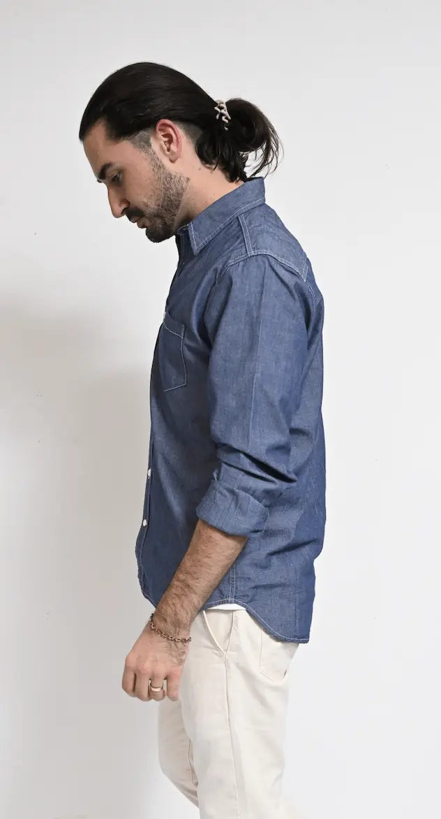 Dean - Indigo Chambray Shirt - grown&sewn